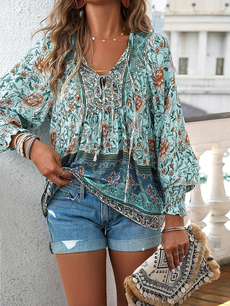 Boho Floral Blouse