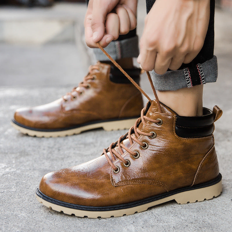British Style Ins Trend Martin Casual High Top Cotton Thick-soled Tooling Boots