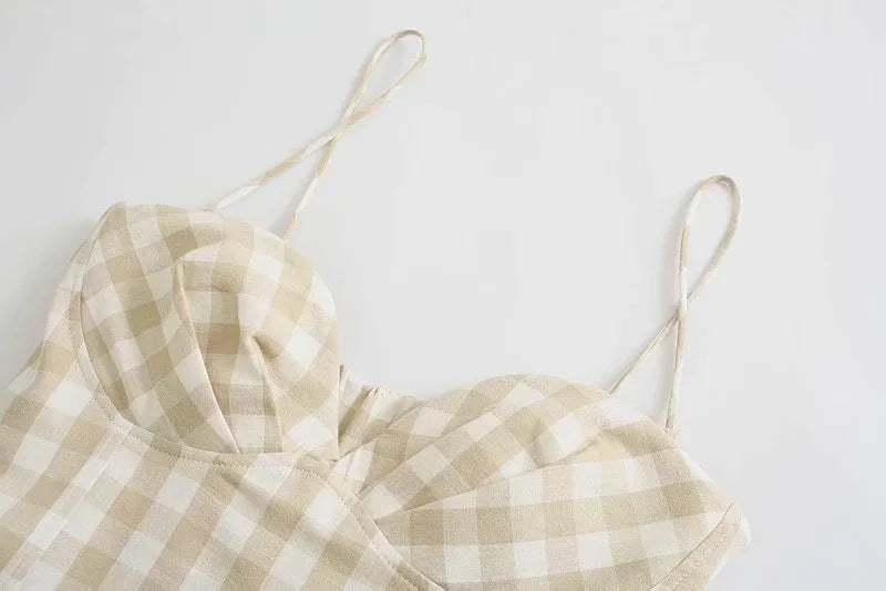 Classic Plaid Mini Spring and Summer Dress