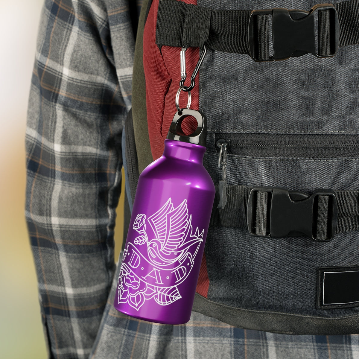 Dad American Traditional Tattoo Sparrow Oregon Sport Bottle, Fathers Day Gift, Gift for Dads, Christmas Dad Gift, Insulated Tumbler