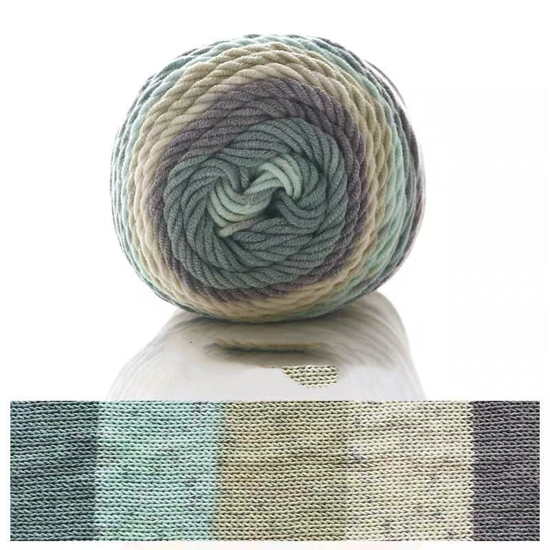 5 Strands Dyed Rainbow Cotton Milk Cotton Hand-woven Scarf Pillow Gradient Color Wool