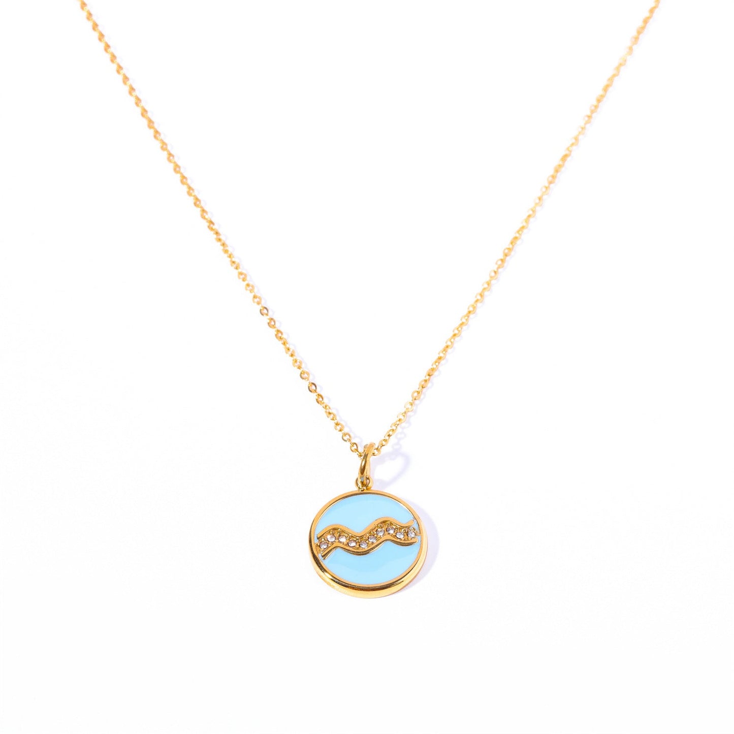 Colorful Oil Twelve Astrological Sign Constellations Necklace