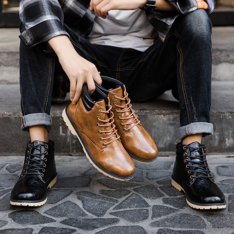 British Style Ins Trend Martin Casual High Top Cotton Thick-soled Tooling Boots