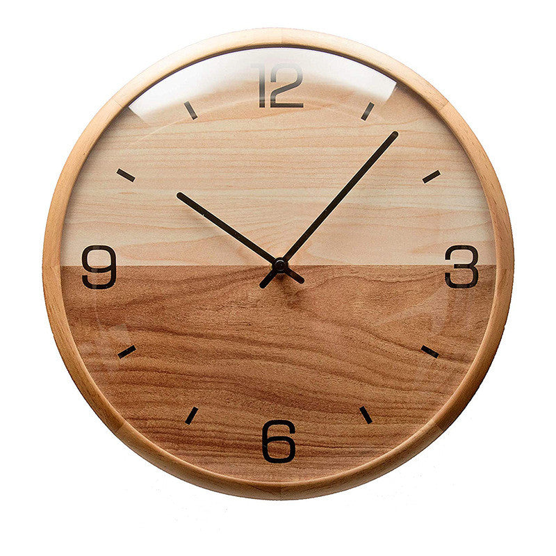Creative Solid Wood Simple Living Room Silent Quartz Clock