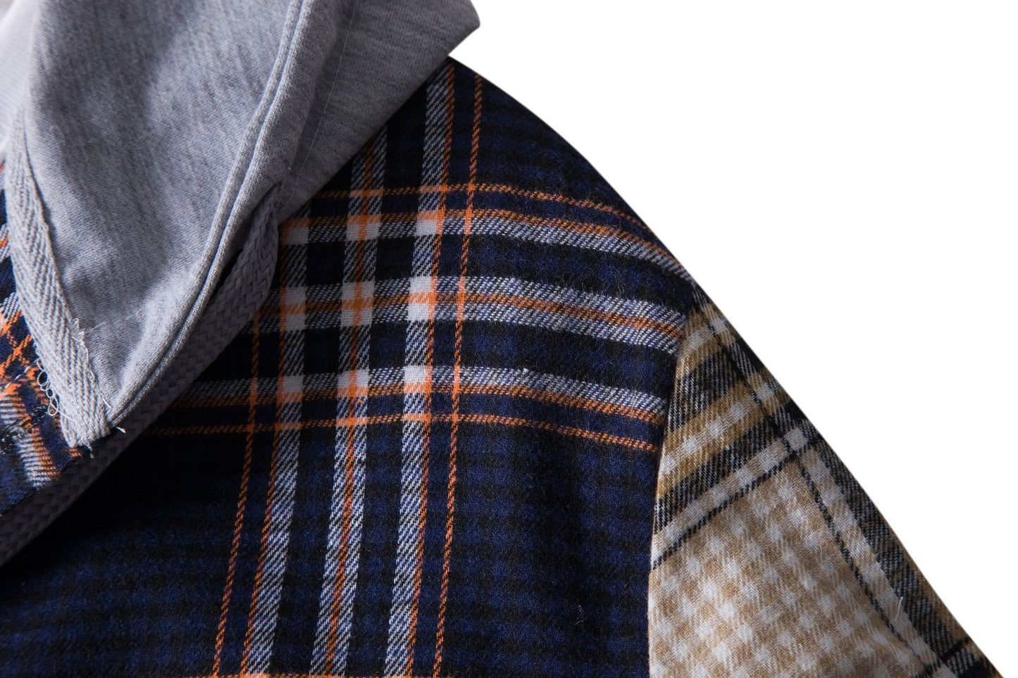 Patchwork Men's Shirt Plaid Long-sleeved Autumn And Winter