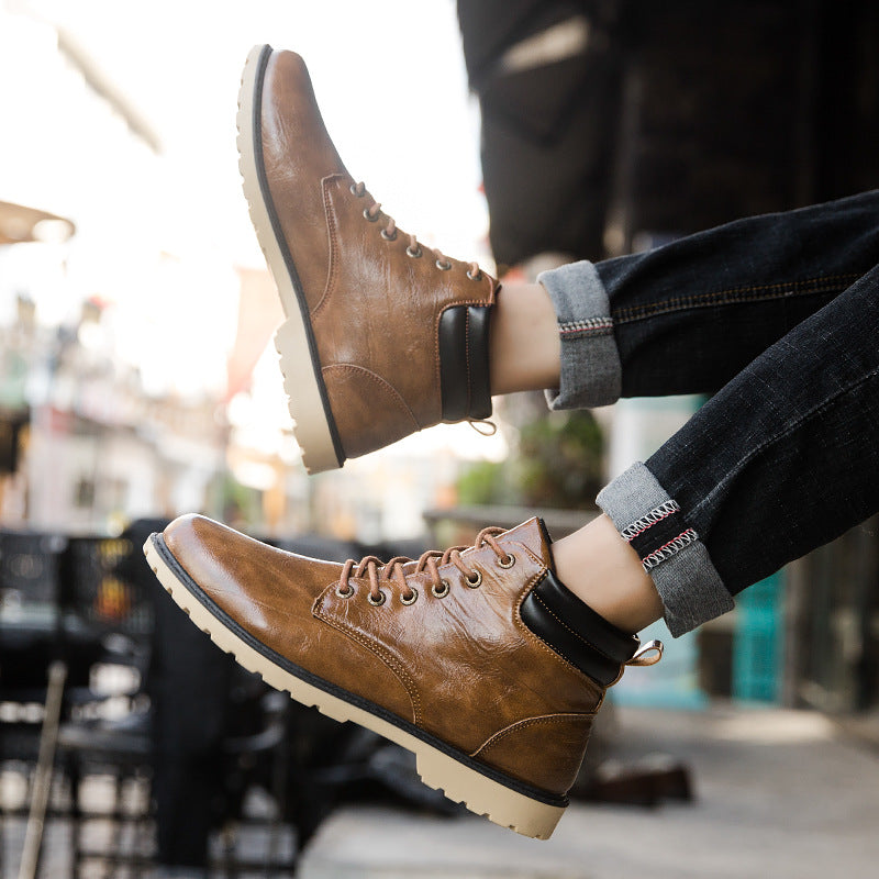 British Style Ins Trend Martin Casual High Top Cotton Thick-soled Tooling Boots