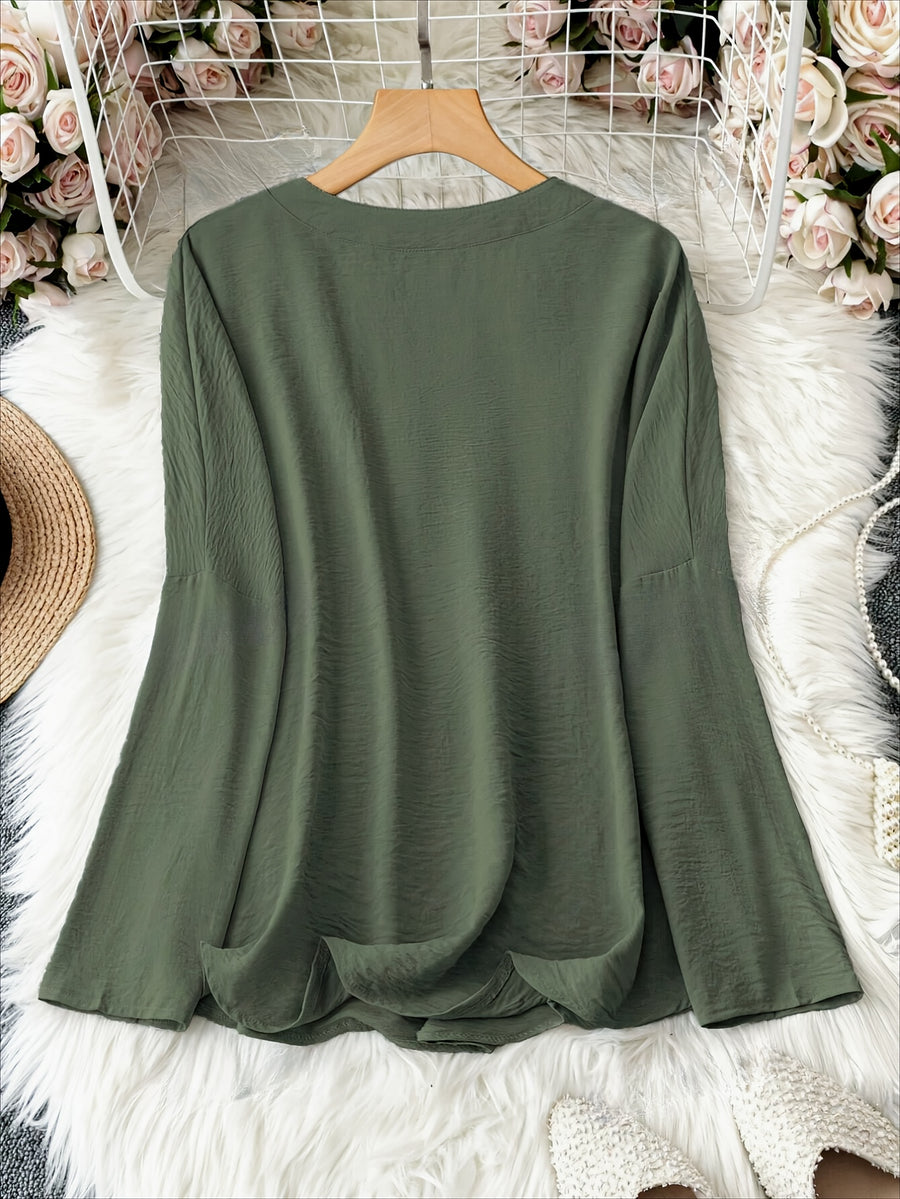Classic Long Sleeve V-Neck Top