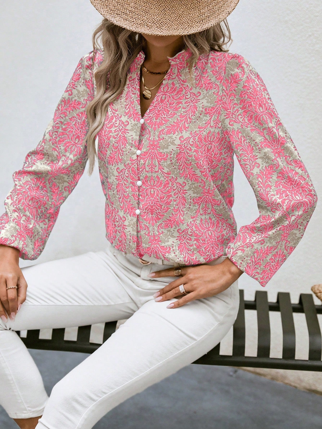 Elegant V-Neck Blouse