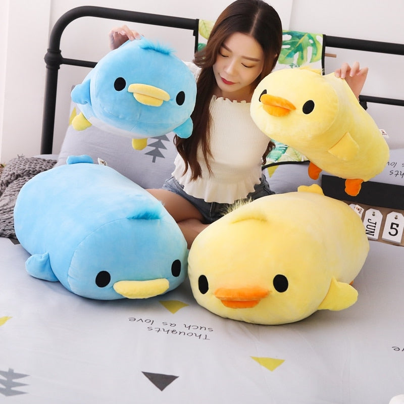Stuffed Down Cotton Lying Duck Cute Yellow Duck Plush Toys for Children Soft Pillow Cushion Nice Christmas Gift