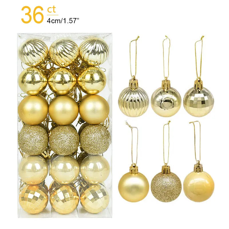 1box Christmas Balls Christmas Tree Ornaments Ball Xmas Hanging Tree Pendants Home Party Decor New Year Gift Noel Navidad