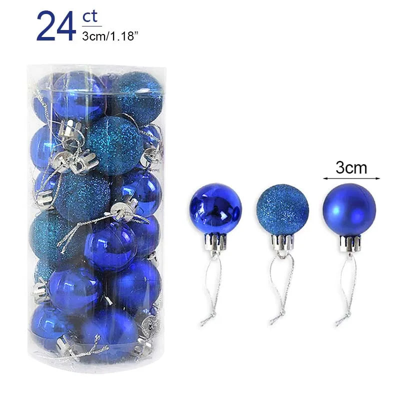 1box Christmas Balls Christmas Tree Ornaments Ball Xmas Hanging Tree Pendants Home Party Decor New Year Gift Noel Navidad