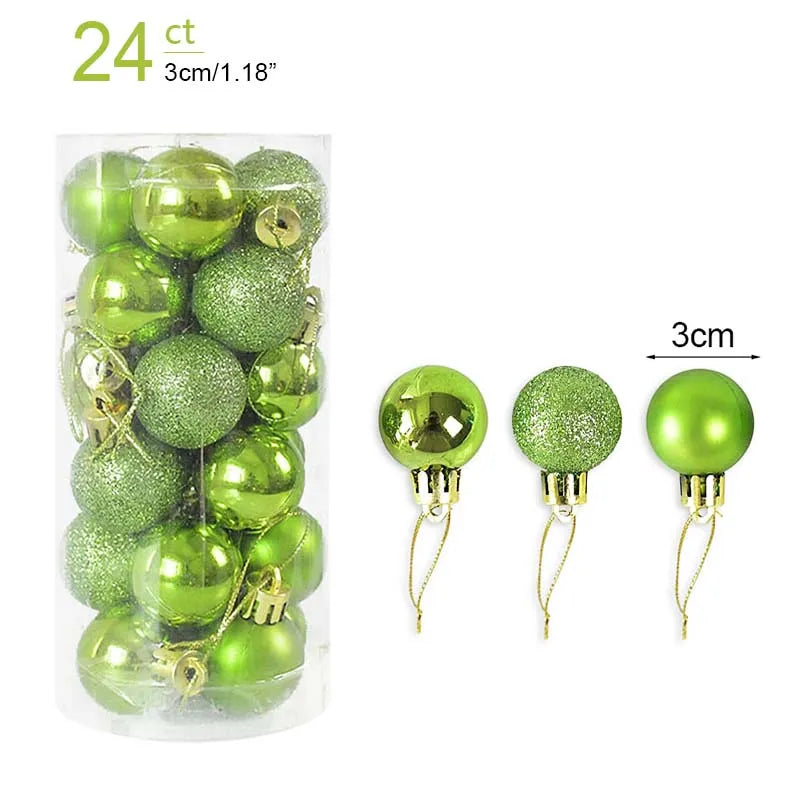1box Christmas Balls Christmas Tree Ornaments Ball Xmas Hanging Tree Pendants Home Party Decor New Year Gift Noel Navidad