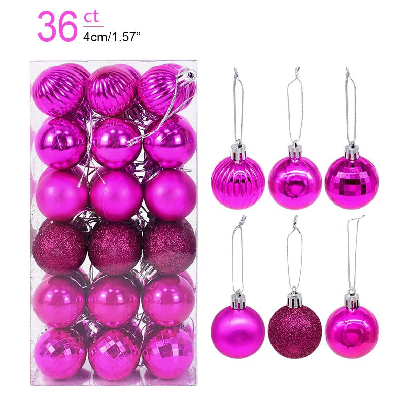 1box Christmas Balls Christmas Tree Ornaments Ball Xmas Hanging Tree Pendants Home Party Decor New Year Gift Noel Navidad