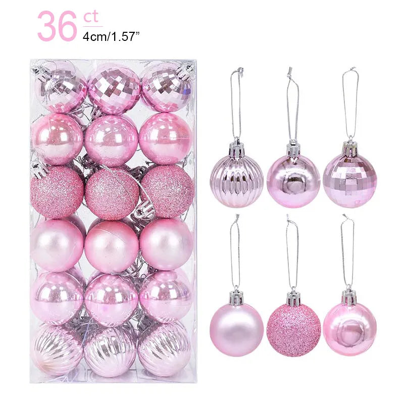 1box Christmas Balls Christmas Tree Ornaments Ball Xmas Hanging Tree Pendants Home Party Decor New Year Gift Noel Navidad