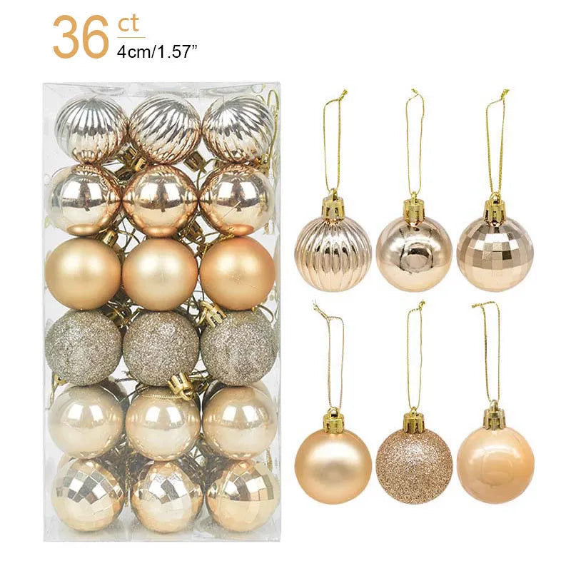 1box Christmas Balls Christmas Tree Ornaments Ball Xmas Hanging Tree Pendants Home Party Decor New Year Gift Noel Navidad