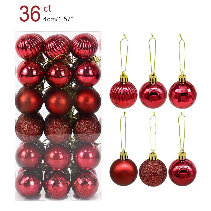 1box Christmas Balls Christmas Tree Ornaments Ball Xmas Hanging Tree Pendants Home Party Decor New Year Gift Noel Navidad
