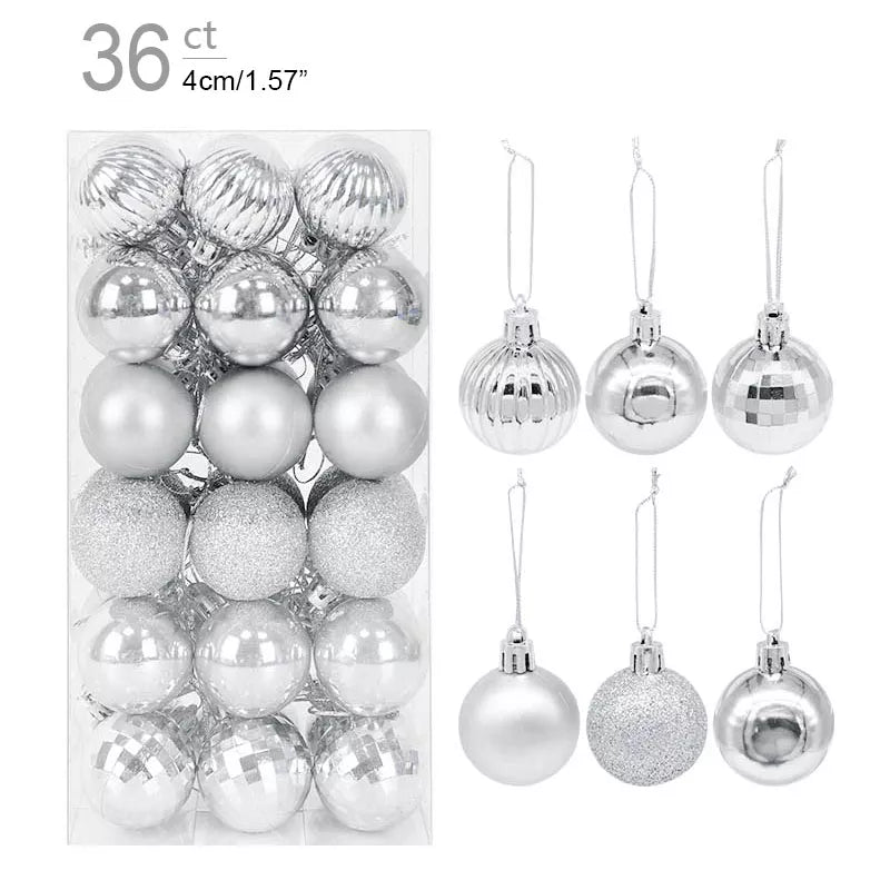 1box Christmas Balls Christmas Tree Ornaments Ball Xmas Hanging Tree Pendants Home Party Decor New Year Gift Noel Navidad
