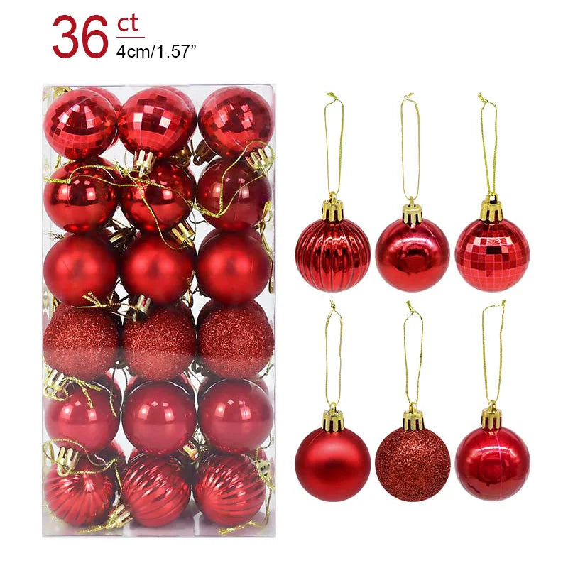 1box Christmas Balls Christmas Tree Ornaments Ball Xmas Hanging Tree Pendants Home Party Decor New Year Gift Noel Navidad