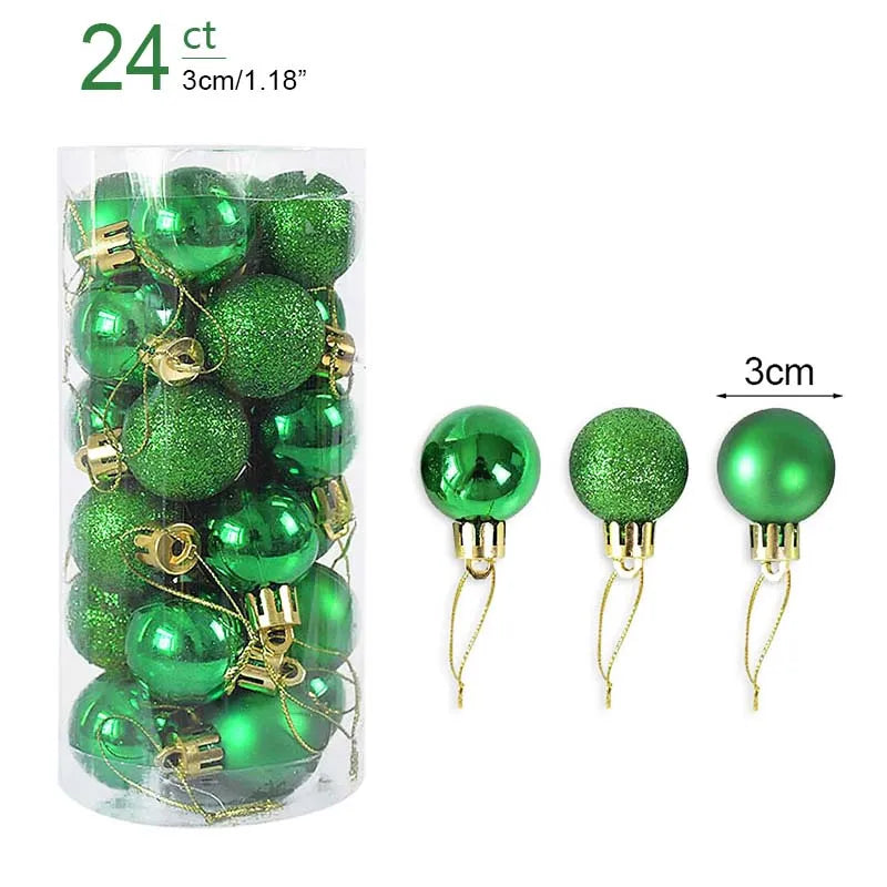 1box Christmas Balls Christmas Tree Ornaments Ball Xmas Hanging Tree Pendants Home Party Decor New Year Gift Noel Navidad