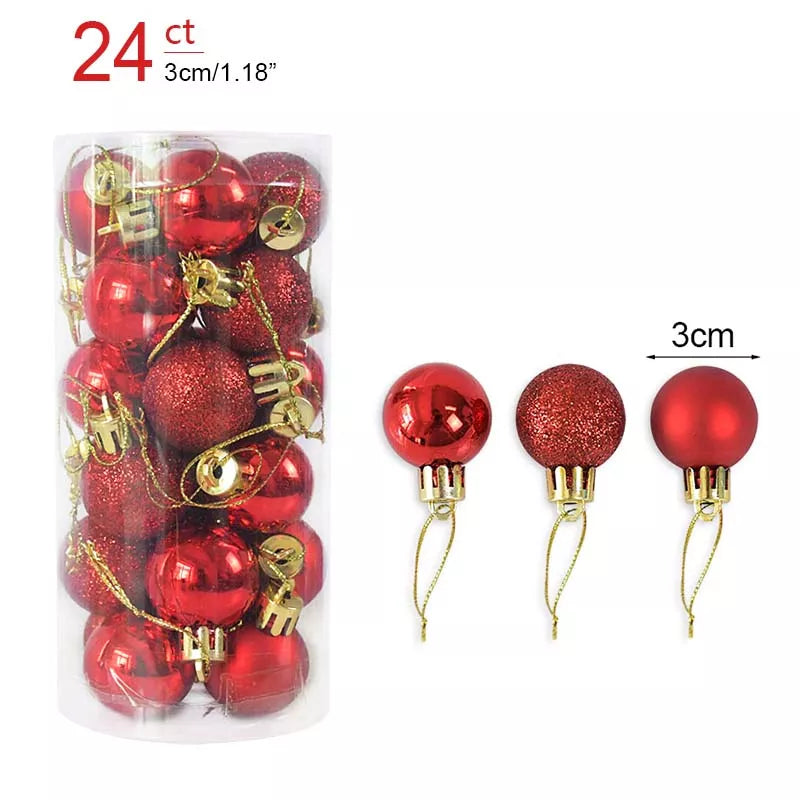 1box Christmas Balls Christmas Tree Ornaments Ball Xmas Hanging Tree Pendants Home Party Decor New Year Gift Noel Navidad