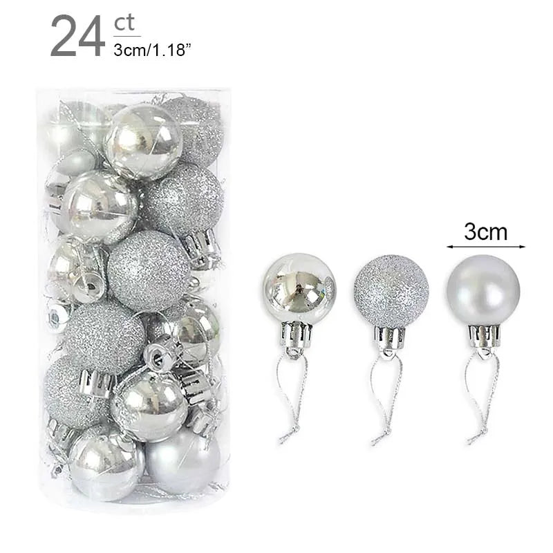 1box Christmas Balls Christmas Tree Ornaments Ball Xmas Hanging Tree Pendants Home Party Decor New Year Gift Noel Navidad
