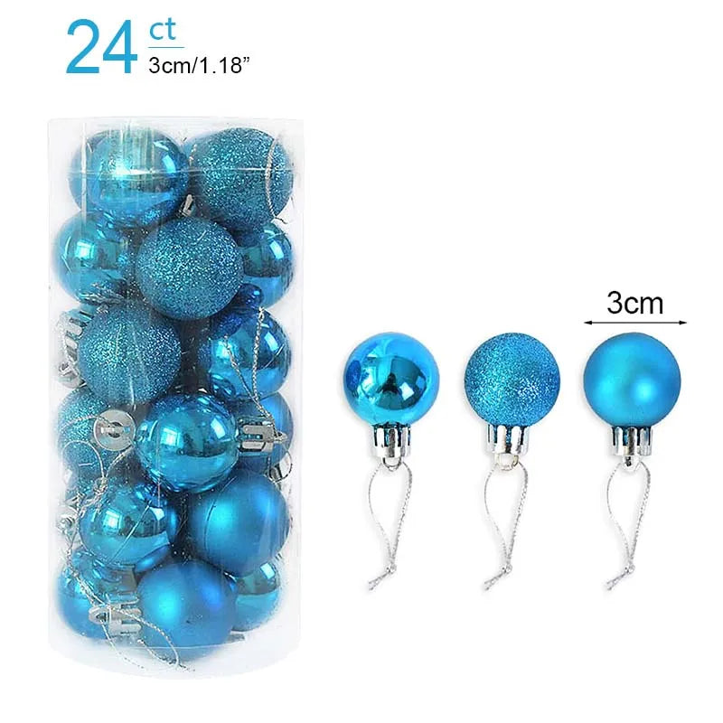 1box Christmas Balls Christmas Tree Ornaments Ball Xmas Hanging Tree Pendants Home Party Decor New Year Gift Noel Navidad