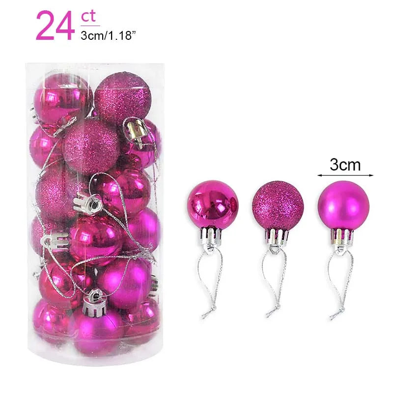 1box Christmas Balls Christmas Tree Ornaments Ball Xmas Hanging Tree Pendants Home Party Decor New Year Gift Noel Navidad