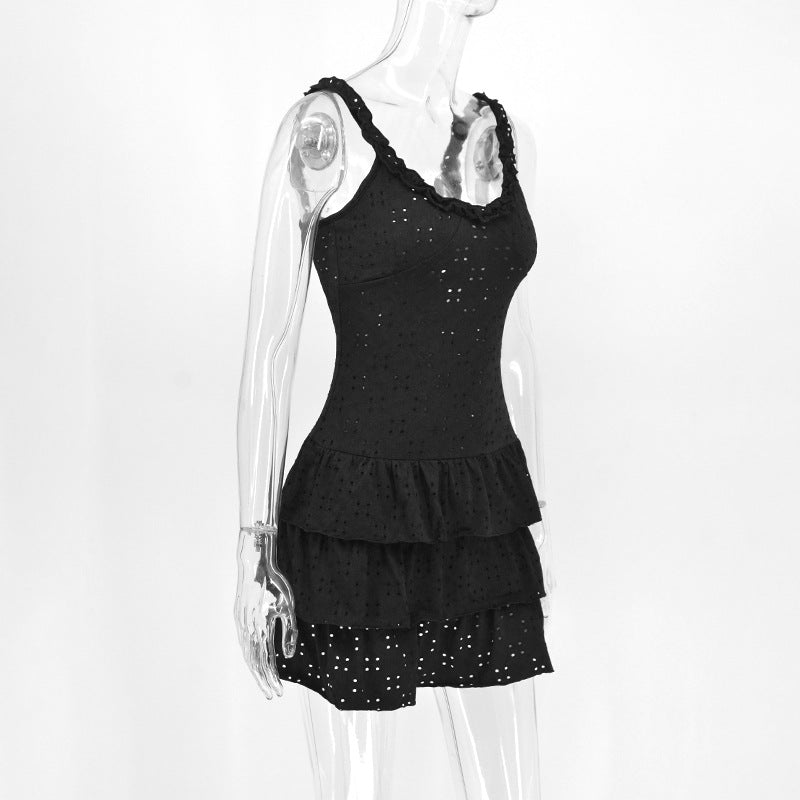 Frill Ruffle Skirt Cami Mini Dress