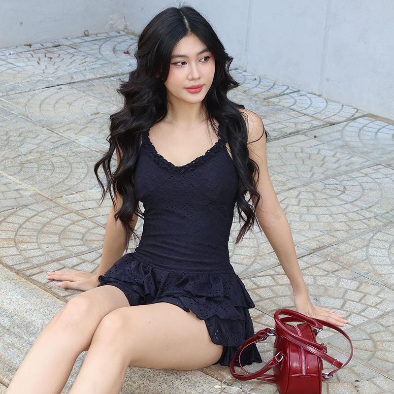 Frill Ruffle Skirt Cami Mini Dress