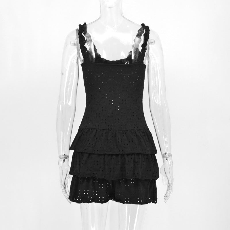 Frill Ruffle Skirt Cami Mini Dress