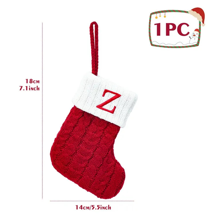 Christmas Alphabet Knitting Socks Christmas Tree Ornaments Christmas Decorations For Home 2023 Navidad Noel Xmas Gift