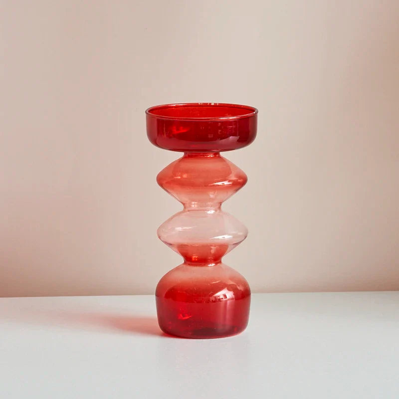 Taper Candle Holder Glass Candlestick Holder for Christmas Decor Wedding Party and Home Dinner Decor Vase