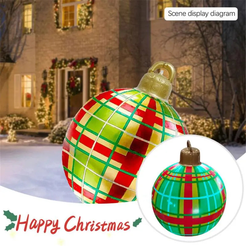 5/3/1pcs Christmas Decoration Outdoor Inflatable Decorated PVC 60cm Big Large Ball Xmas Tree Decor Ball Without Light Ornament