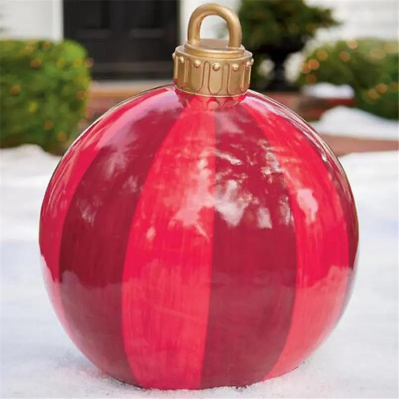 5/3/1pcs Christmas Decoration Outdoor Inflatable Decorated PVC 60cm Big Large Ball Xmas Tree Decor Ball Without Light Ornament