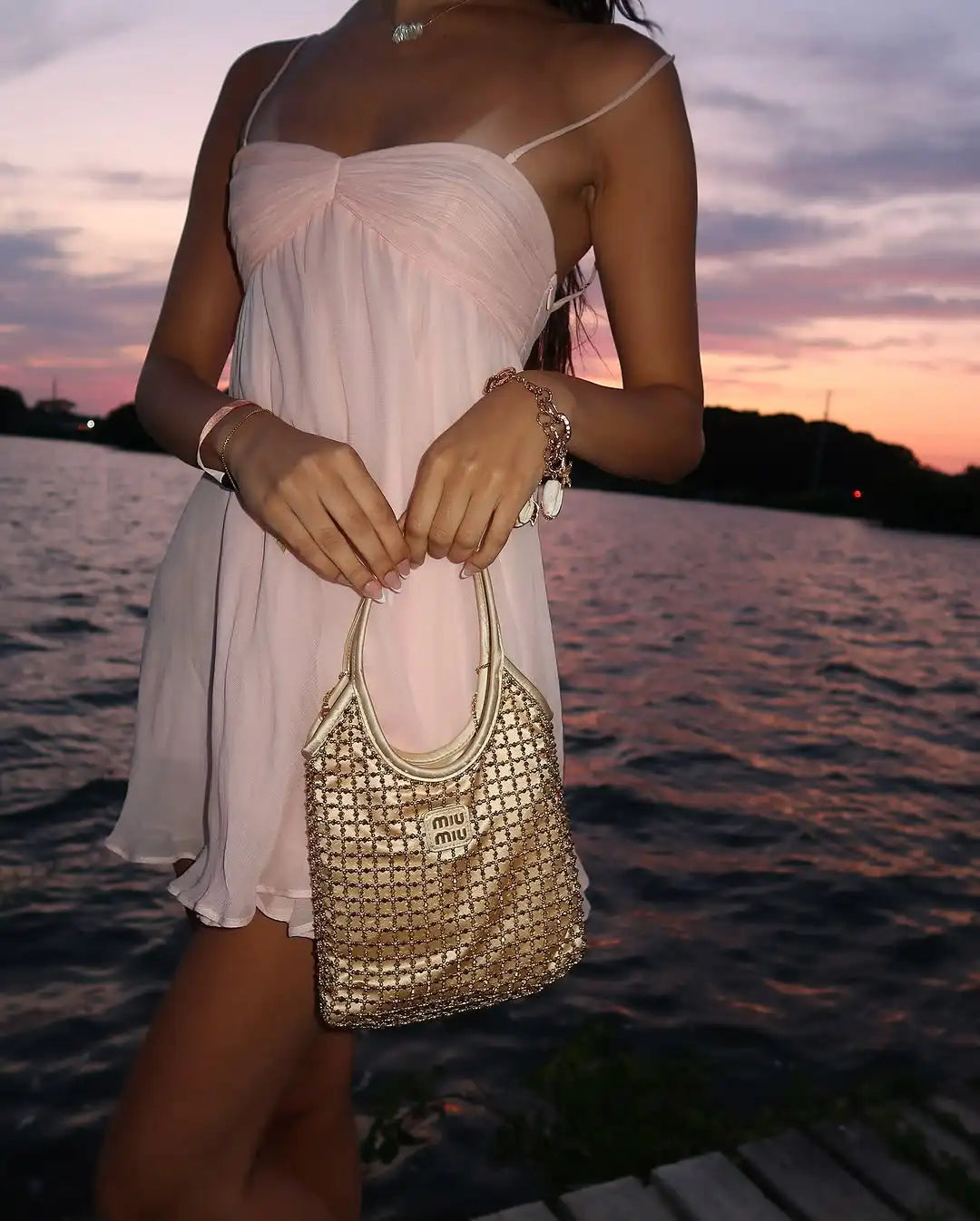 Pink Chiffon Ruffles Sling Mini Dress