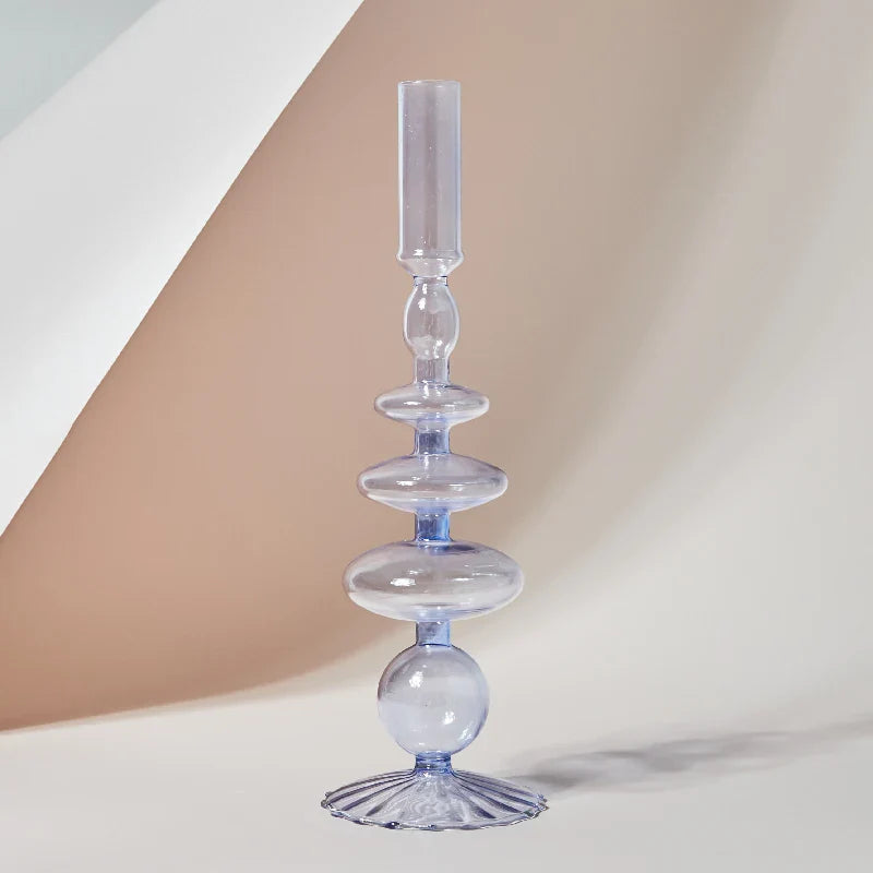 Floriddle Glass Candlesticks Lilac Candle Holders Wedding Table Centerpieces Nordic Home Decoration Christmas Gift