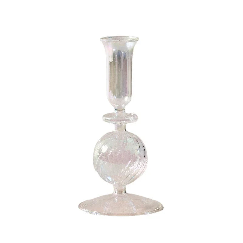 1pc Floriddle Glass Vases Nordic Candlestick Wedding Decoration Christmas Decoration Candle Stick Holder Home Decor Flower Vase