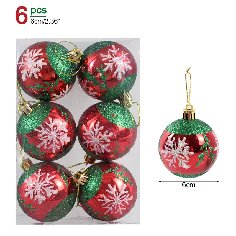 1box Christmas Balls Christmas Tree Ornaments Ball Xmas Hanging Tree Pendants Home Party Decor New Year Gift Noel Navidad