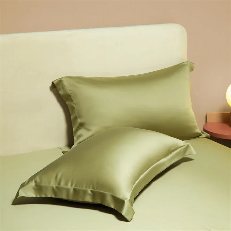 1 Pair(2 Pieces) Egyptian Cotton Pillowcases Solid Color Pillow Shams Covers