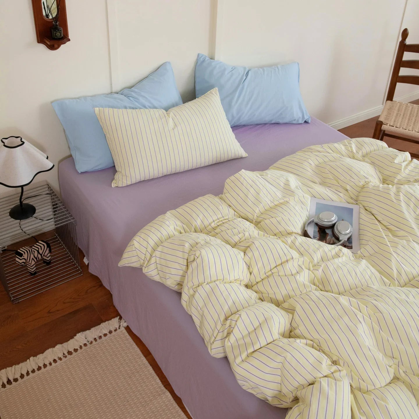 Vintage Style Plaid Bedding Sets 2025 New Soft Bed Sheet Set Woman Duvet Cover For Girls With Pillow Covers Quilt Cover