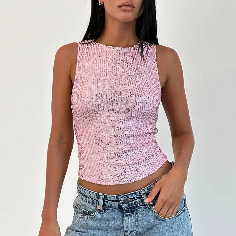 Glitter Crop Tank Top