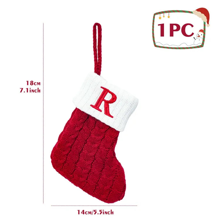 Christmas Alphabet Knitting Socks Christmas Tree Ornaments Christmas Decorations For Home 2023 Navidad Noel Xmas Gift