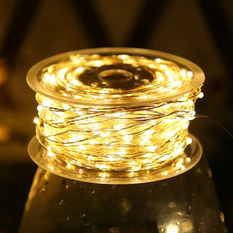 Green Copper Wire Garland Light 5/10/20M LED String Lights Waterproof Fairy Lights for Christmas Wedding Party Decorationpplies