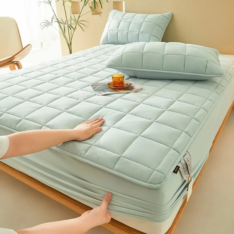 Thick Cotton Bed Sheets Double Side Available Velvet Bedsheet Elastic Fitted Sheet Home Bed Linen & Mattress Cover protector