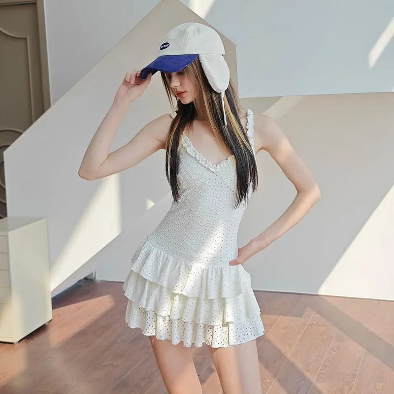 Frill Ruffle Skirt Cami Mini Dress