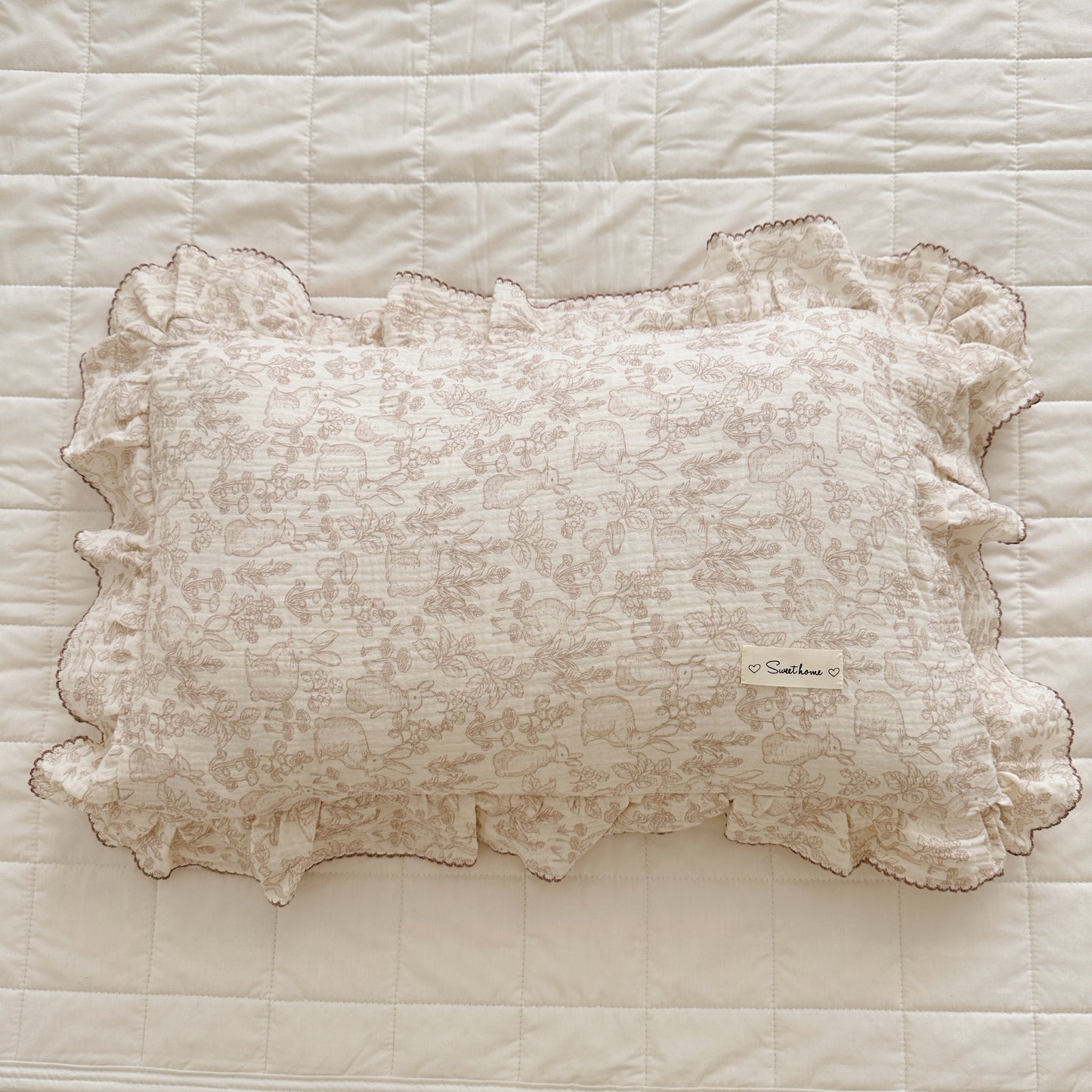 Baby Pillowcase Floral Print Cotton Muslin Newborn Pillow Case Pillow Cover for Baby 30x50cm 48x74cm