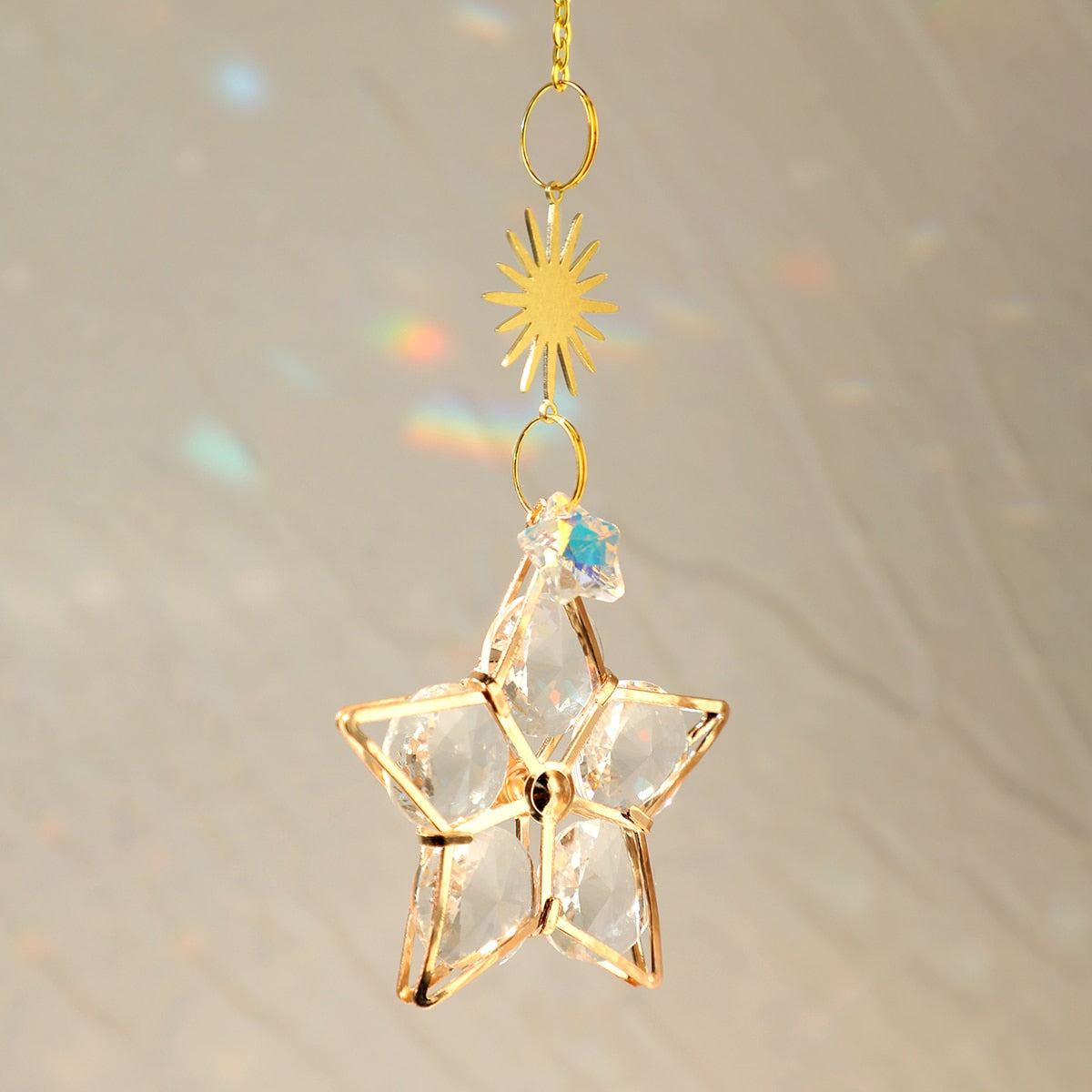 Sun Catcher Crystal Light Catcher Moon Suncatcher Hanging Rainbow Prism Crystal Window Sun Catchers Garden Decoration Christmas