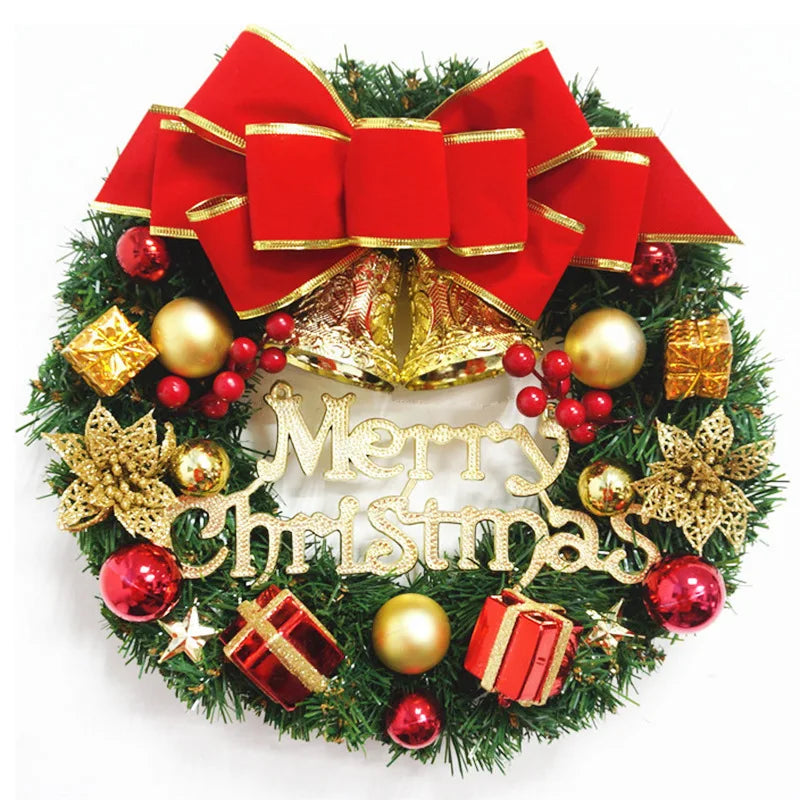 Christmas Wreath for Front Door Red Gold Window Wall Door Decorations Christmas Garland Ornament Guirnalda Navidad