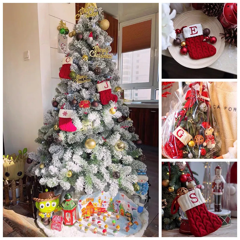 Christmas Alphabet Knitting Socks Christmas Tree Ornaments Christmas Decorations For Home 2023 Navidad Noel Xmas Gift