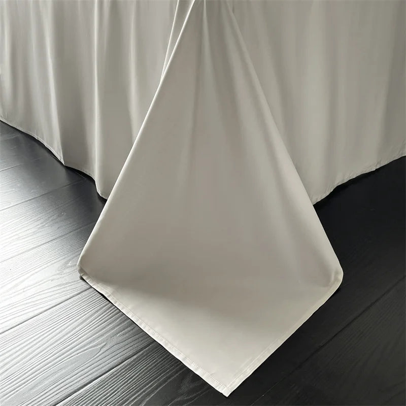 Lyocell Cotton Bed Linens Jacquard Bedding Set Sheet Pillowcase Quilt Cover Ru Queen King Size